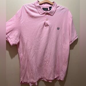 Chaps Shirt Mens Extra Large Pink 100% Cotton Knit Short Sleeve Polo Logo Collar